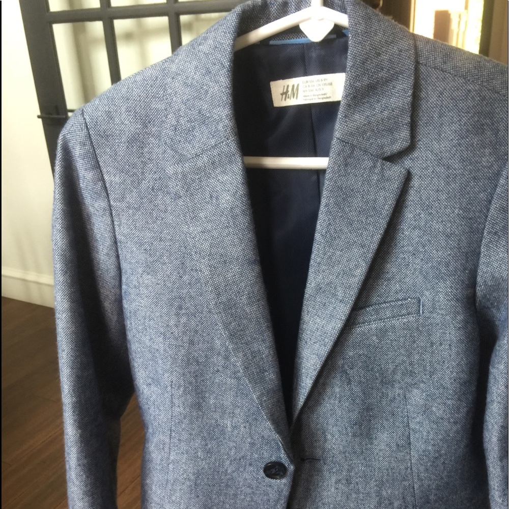 Boys H&M blue tweed suit